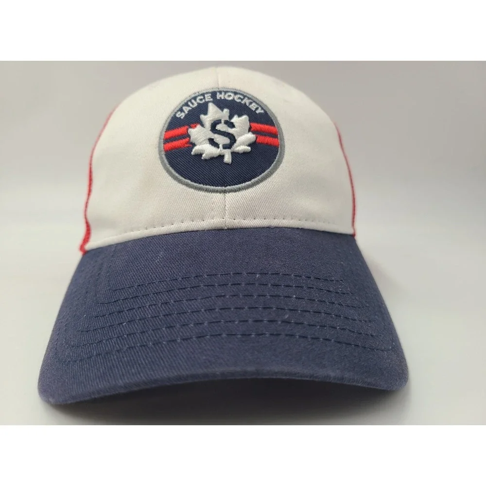 Sauce Hockey Mesh Trucker Snapback Hat Cap Maple Leaf Logo Casual Men Women‎ RWB